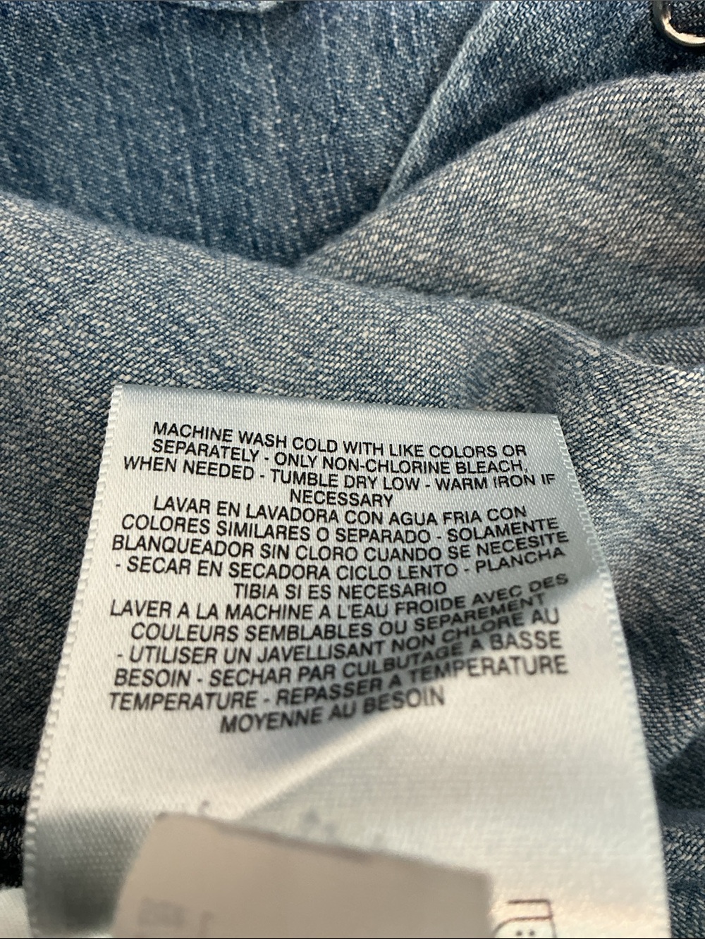 Jones New York Blue Denim Snap Front Shirt - Picture 8 of 8